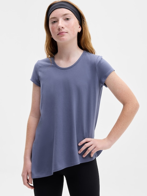 Athleta Girl Right Moves Asymm Babydoll Tee