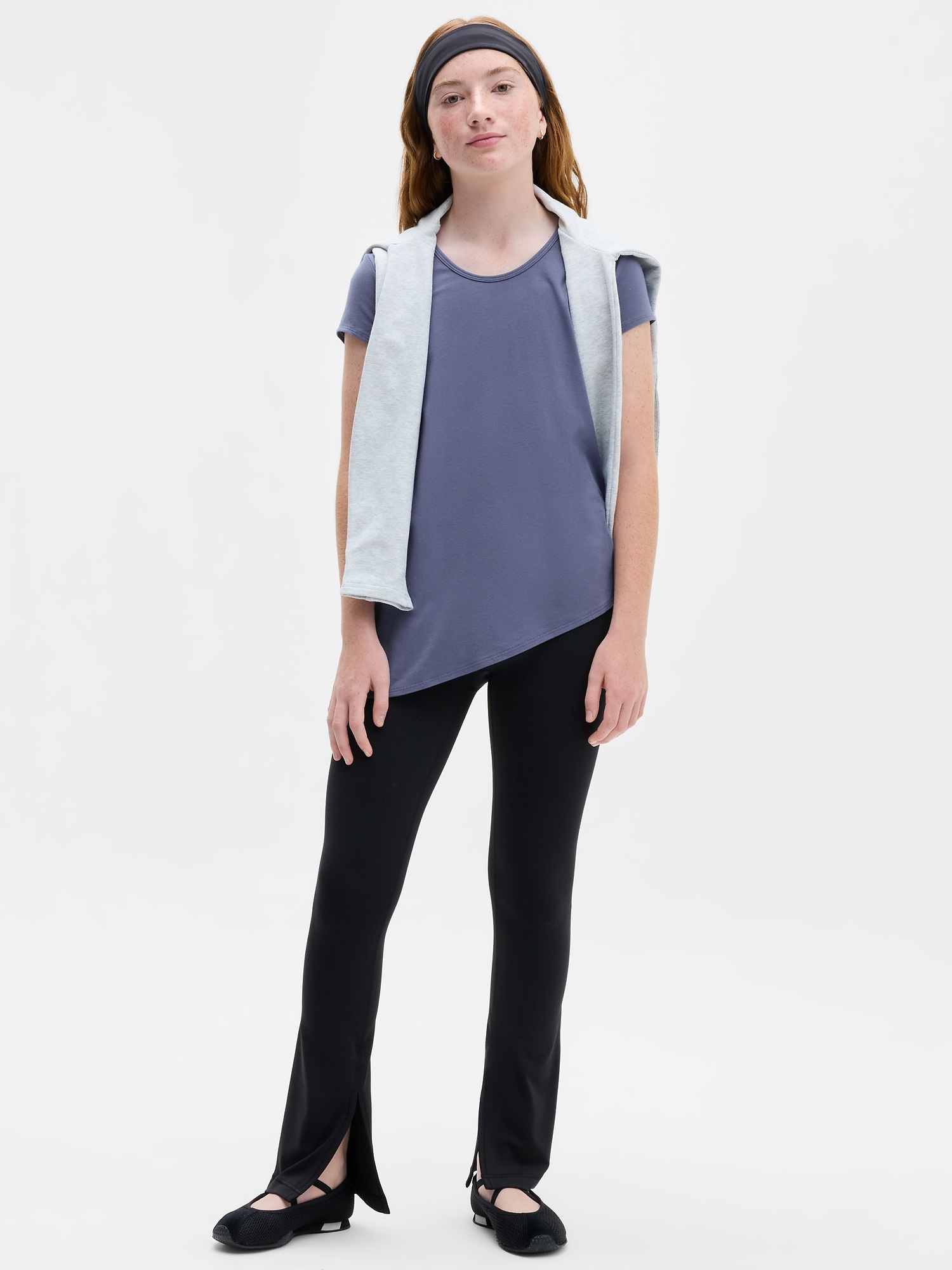 Футболка Athleta Right Moves Asymm Babydoll для девочек, цвет: Молочный — фото 2
