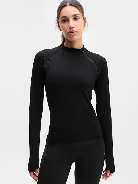 Flurry Seamless Asym Half Zip