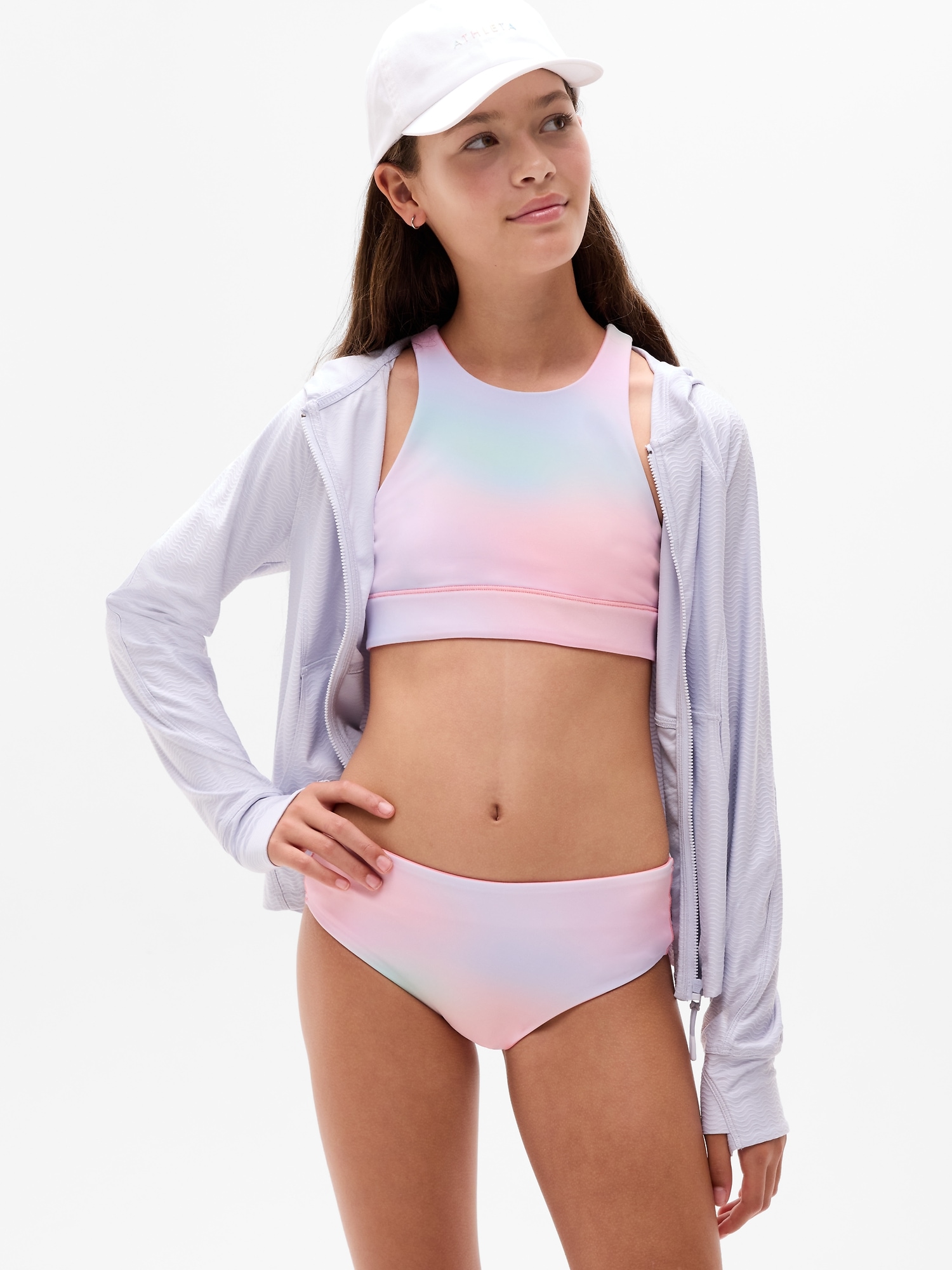 Athleta Girl Reversible Mid Rise Swim Bottom