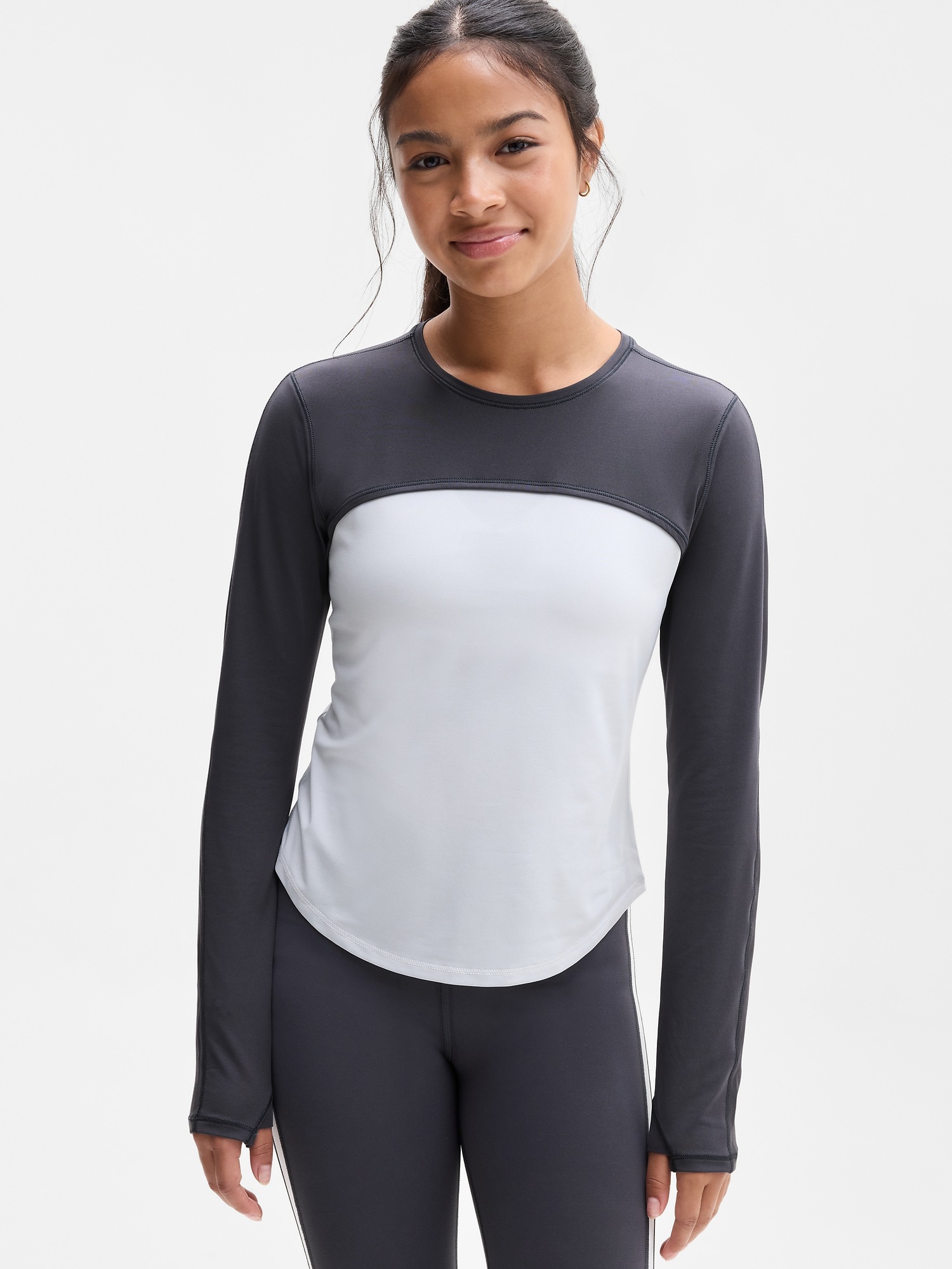 Топ Athleta Practice Shrug для девочек, цвет: Пепельный