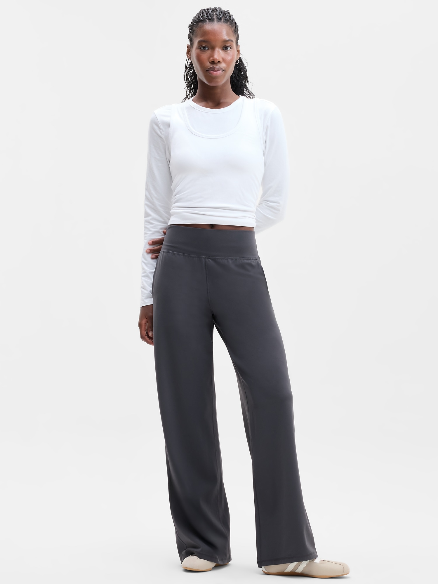 Женские брюки Athleta Salutation Stash Wide Leg, цвет: Пепельный