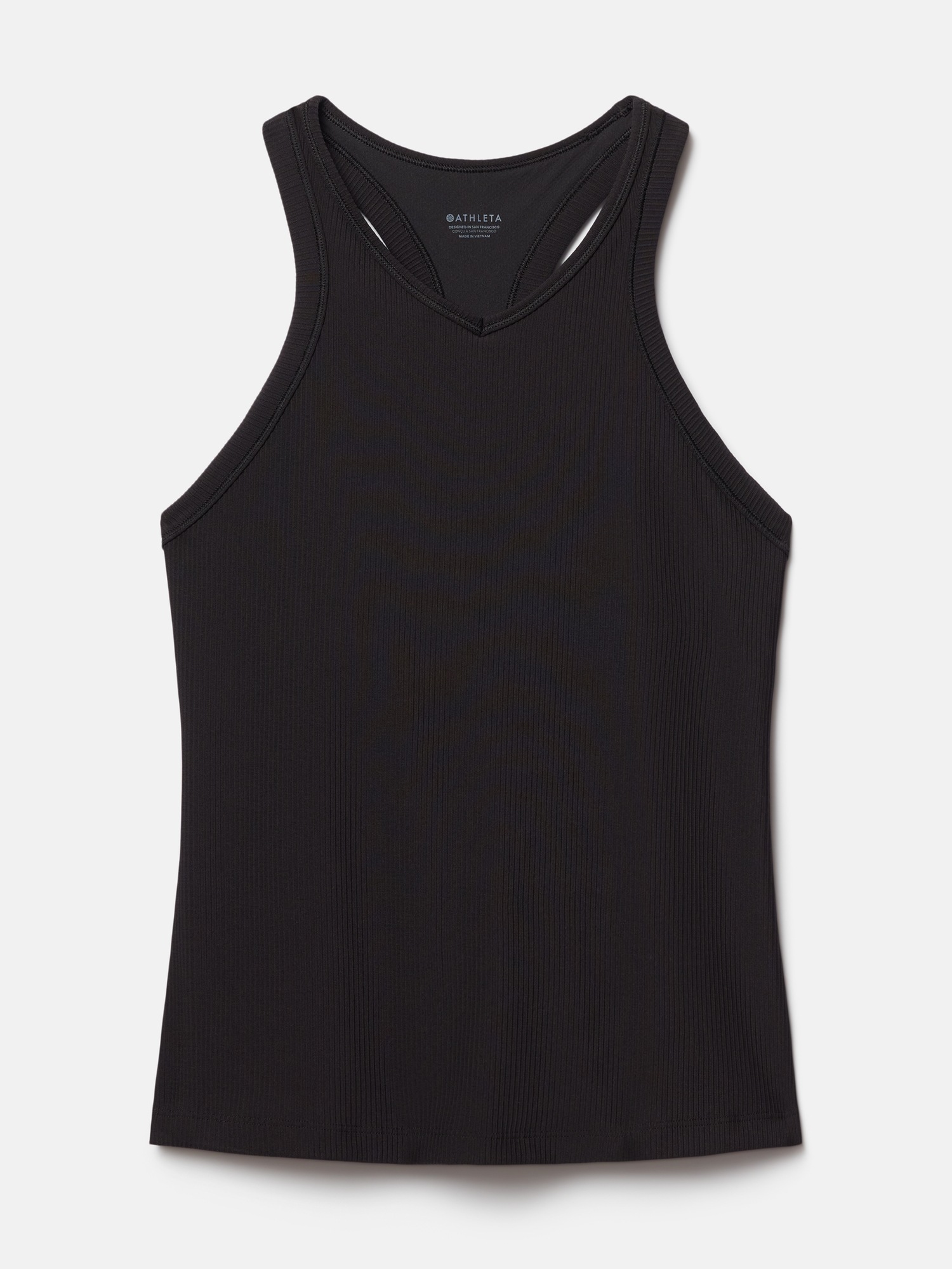 Женский топ Athleta Reset Rib Built In Bra Tank, цвет: Чёрный — фото 7