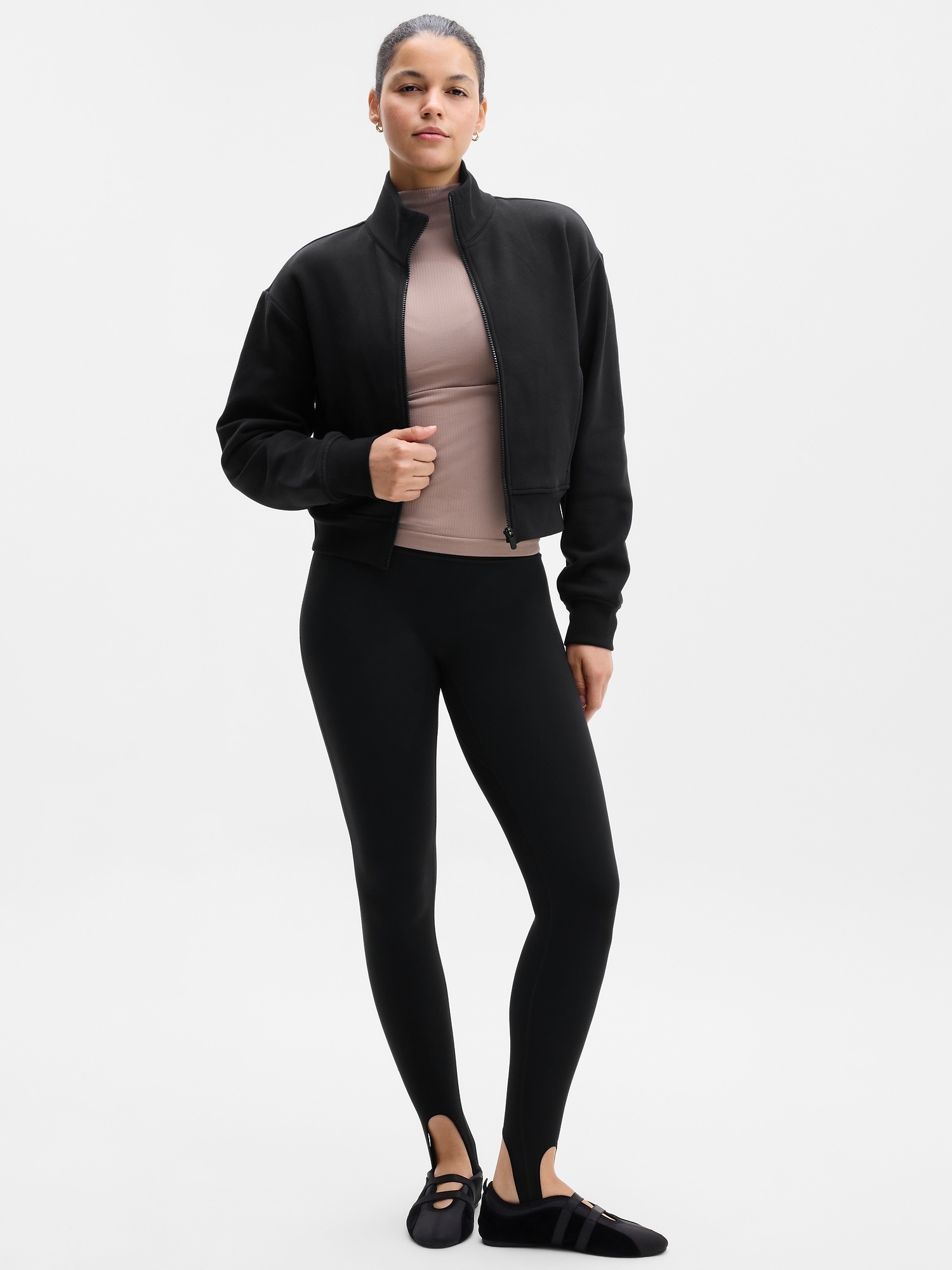 Женская куртка Athleta Forever Fleece Track, цвет: Чёрный — фото 2