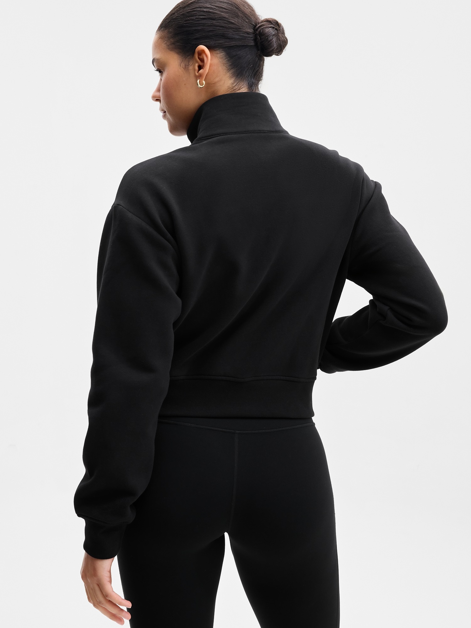 Женская куртка Athleta Forever Fleece Track, цвет: Чёрный — фото 3